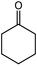 Structuurformule van cyclohexanon