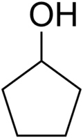 Structuurformule van cyclopentanol