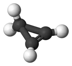 Molecuulmodel van cyclopropeen