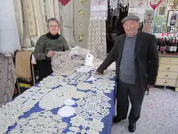 Verkoop van zelfgemaakt kant