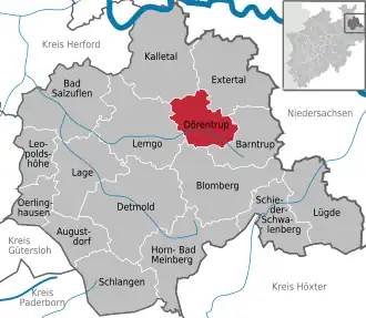 Kaart van Dörentrup