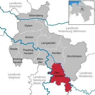 Kaart van Dörverden