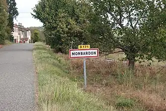 De weg bij Monbardon