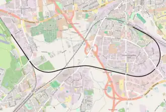 Spoorlijn Flensburg - aansluiting Friedensweg op de kaart