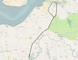Spoorlijn Husum - Tönning op de kaart