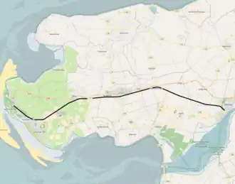 Verloop spoorlijn Tönning - Bad St Peter-Ording