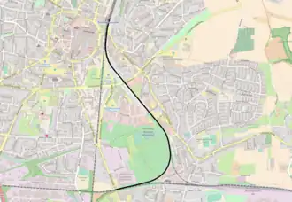 Spoorlijn aansluiting Blumenthal - Recklinghausen Hauptbahnhof op de kaart