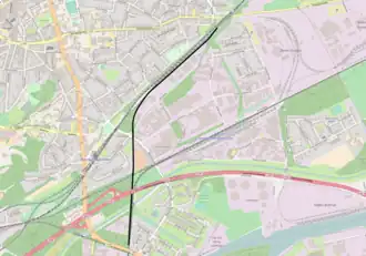Spoorlijn aansluiting Gerschede - Bottrop Hauptbahnhof op de kaart