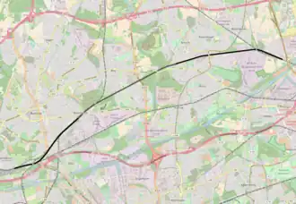 Spoorlijn Hugo - Oberhausen-Osterfeld Süd op de kaart