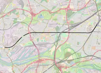 Spoorlijn Oberhausen - Duisburg-Ruhrort op de kaart