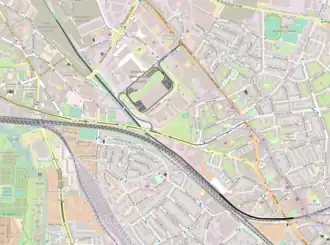 Spoorlijn aansluiting Sturm - Düsseldorf-Lierenfeld op de kaart