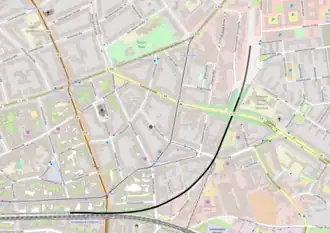 Spoorlijn aansluiting Dora - Düsseldorf-Grafenberg op de kaart