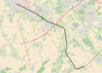 Spoorlijn Lindern - Heinsberg op de kaart