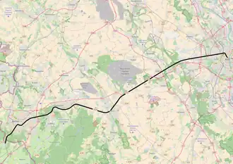 Spoorlijn Keulen - Aken op de kaart