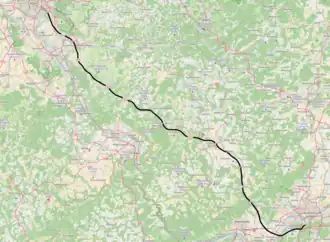 Spoorlijn Keulen - Frankfurt op de kaart