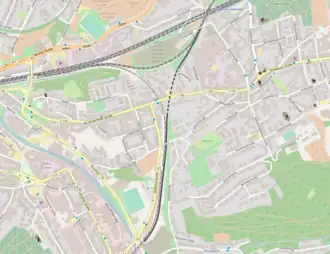 Spoorlijn Wuppertal-Rauenthal - Wuppertal-Langerfeld op de kaart