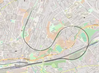 Spoorlijn Wuppertal-Oberbarmen - Wuppertal-Wichlinghausen op de kaart