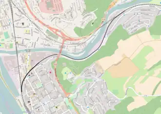 Spoorlijn aansluiting Hohenrhein - Oberlahnstein op de kaart