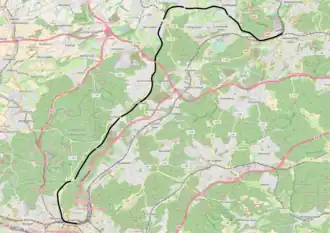 Spoorlijn Saarbrücken - Neunkirchen op de kaart