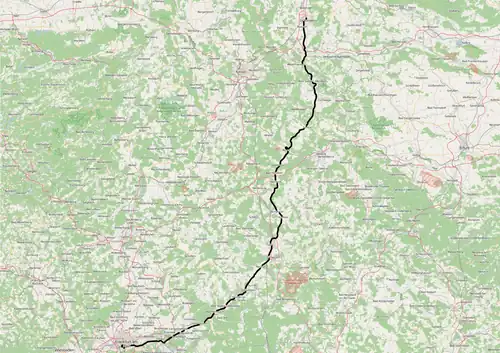Spoorlijn Frankfurt - Göttingen op de kaart
