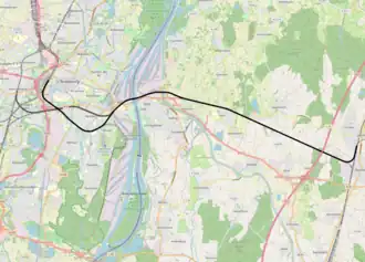 Spoorlijn Appenweier - Straatsburg op de kaart