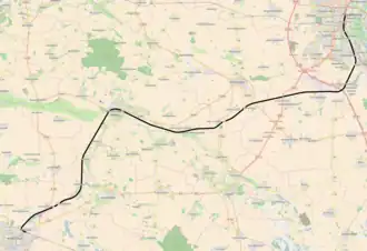 Gedetailleerde trajectkaart spoorlijn Maagdenburg-Halberstadt