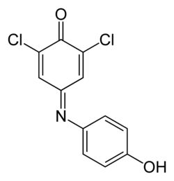 Structuurformule van 2,6-dichloorindofenol