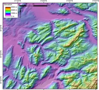 Kaart van Bornesmassief