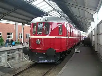 De MS 401 in het Deense spoorwegmuseum te Odense