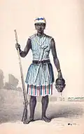 Tekening van Seh-Dong-Hong-Beh, een leider van de Ahosi(1851), Frederick ForbesHet jaar dat de tekening gemaakt werd, leidde ze een leger van 6000 Ahosi om de stad Abeokuta te veroveren.