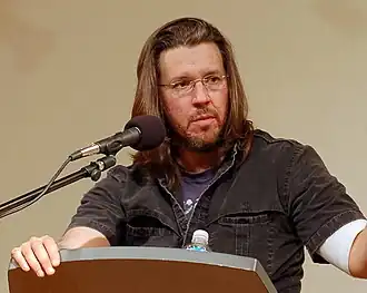 David Foster Wallace tijdens een lezing in 2006