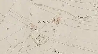 Kadastrale kaart uit 1811-1832 met de Pothof