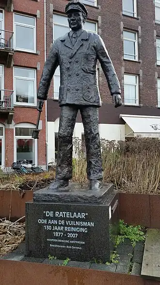 De ratelaar (december 2018)Op de achtergrond bebouwing Kwakersplein