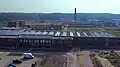 Vogelvluchtfoto van de Westhal van de Enkafabriek na restauratie (2019)