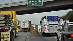 Auto-ongeval op de California State Route 99 te Delhi