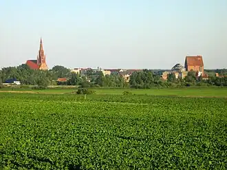 Gezicht vanuit het dal van de Trebel over Demmin
