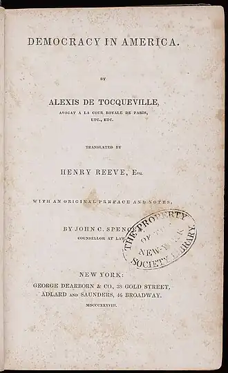 Titelpagina van de Engelse uitgave, 1838.
