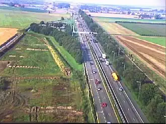 Verzorgingsplaats Den Hoek in 2001, voor de reconstructie van de A16