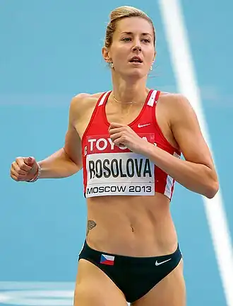 Denisa Rosolová tijdens de WK van 2013 in Moskou.