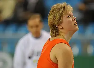 Tijdens NK indoor 2008 in Gent