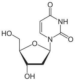 Structuurformule van desoxyuridine