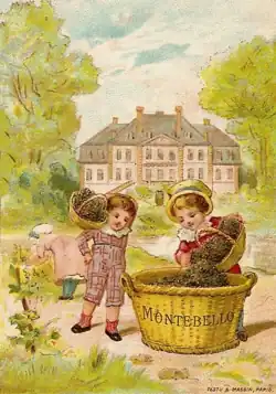 Het kasteel op een oude affiche