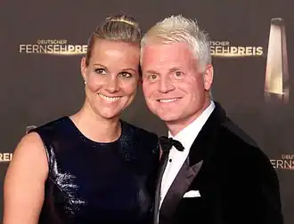 Guido Cantz met echtgenote Kerstin tijdens de Deutsche Fernsehpreis 2012