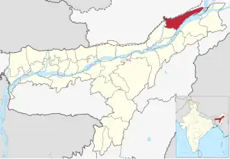 Kaart van Dhemaji