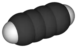 Molecuulmodel van diacetyleen