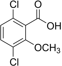 Structuurformule van dicamba