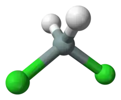 Molecuulmodel van dichloorsilaan