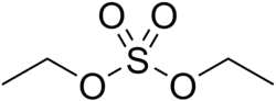 Structuurformule van di-ethylsulfaat