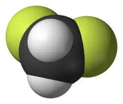 Molecuulmodel van difluormethaan