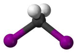 Molecuulmodel van di-joodmethaan